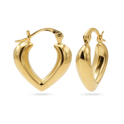 Hinged Hoops Heart Shape Plain 15MM