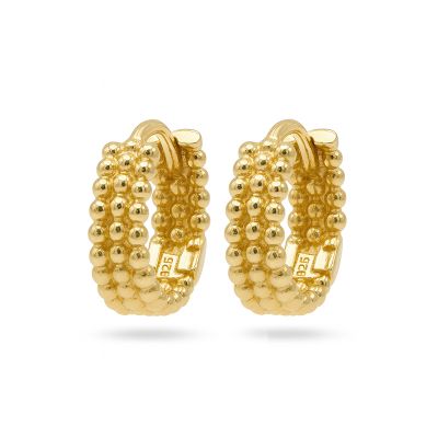 Plain Hinged Hoops Dots Row 12MM