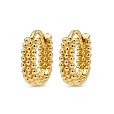 Hinged Hoops Dots Row 12MM