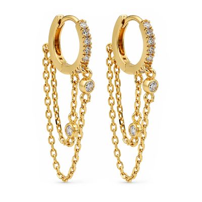 Hinged Hoops Pleun Double Chain 12MM