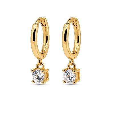 Hinged Hoops Symbols Round CZ