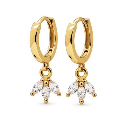 Hinged Hoops Triple Flower