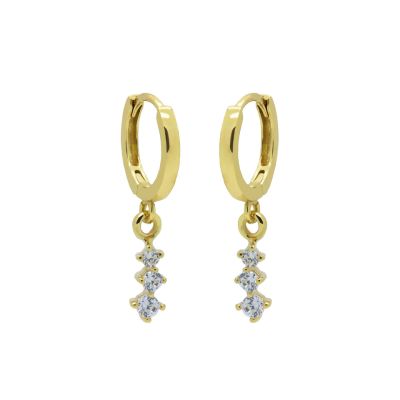 Hinged Hoops Triple Zirconia