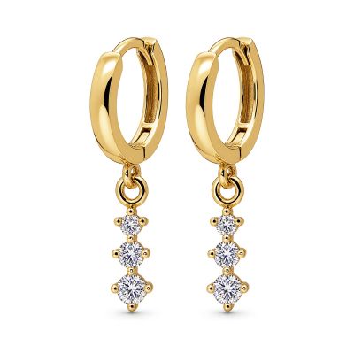 Hinged Hoops Triple Zirconia