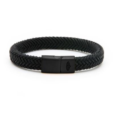 Leather Bracelet AURELIUS Black 10MM Black