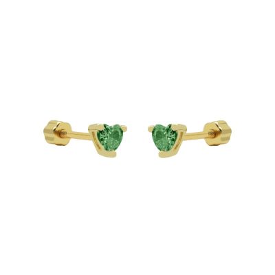 Piercing Zirconia Heart Emerald Green