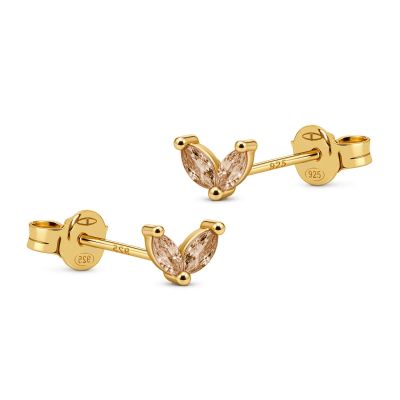 Zirconia Symbols Tiny Double Leaves Caramel