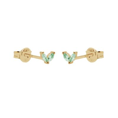 Zirconia Symbols Tiny Double Leaves Ocean Green