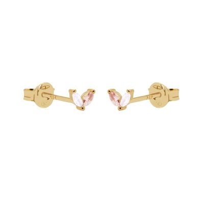 Zirconia Symbols Tiny Double Leaves Opal White