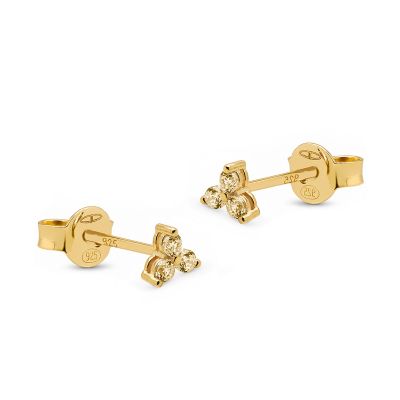 Zirconia Symbols Triple Flower Champaign