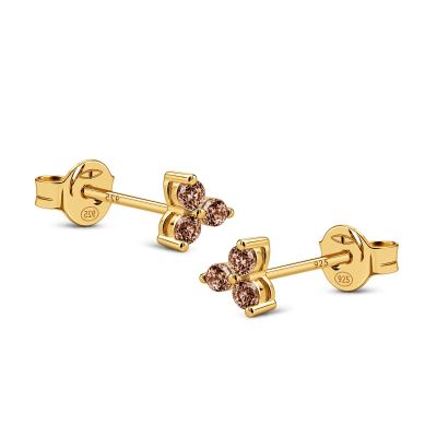 Zirconia Symbols Triple Flower Chocolat