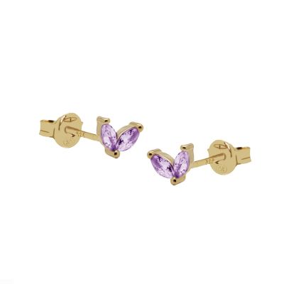 Zirconia Symbols Double Leaf Lila