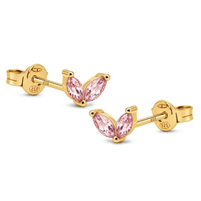Zirconia Symbols Double Leaf Pink