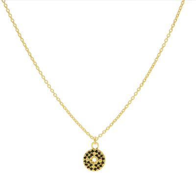 Necklace Black Zirconia Morningstar Disc