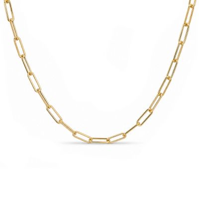 Necklace Plain Round Square Chain
