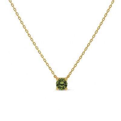 Necklace TESS Goldplated OLIVE GREEN