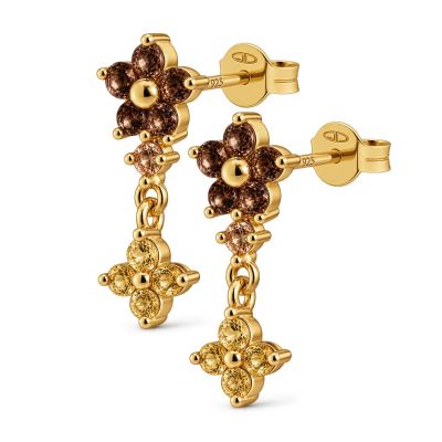 Symbols XL Mia Zirconia Flower Caramel-Citrien