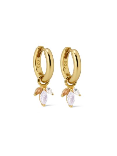 Hinged Hoops Persian Opal White