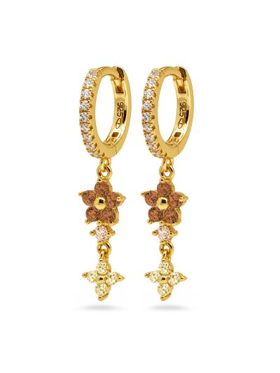 Hinged Hoops zirconia hanging flower LUCY Citrien