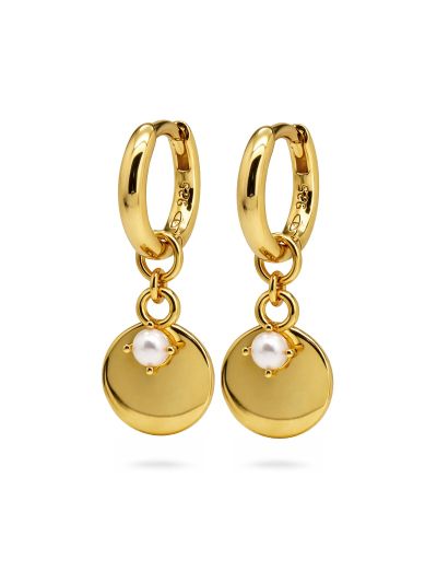 Hinged Hoops Pearl Disc