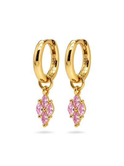 Hinged Hoops Evi Zirconia Pink