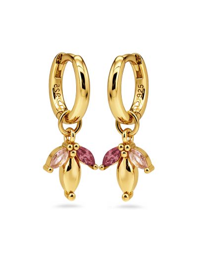 Hinged Hoops Skyle Zirconia Wine Red