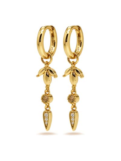 Hinged Hoops Vivia Zirconia Caramel