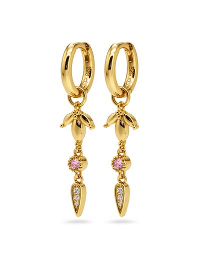 Hinged Hoops Vivia Zirconia Pink