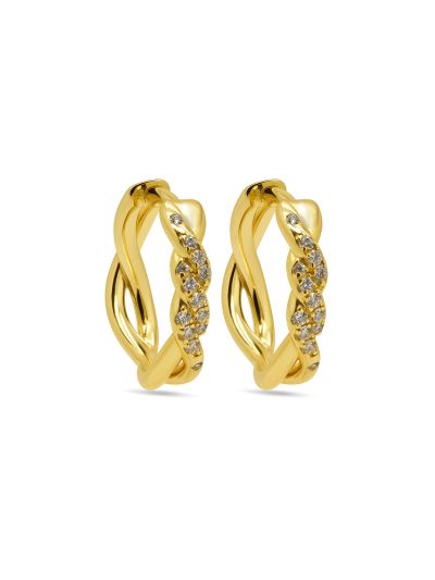 Hinged Hoops Loulou Twisted Zirconia 14MM
