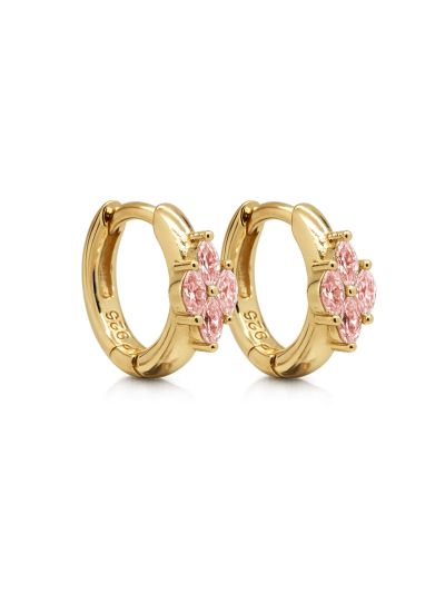 Hinged Hoops Zirconia Keet Salmon 12MM