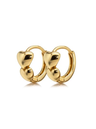 Hinged Hoops Double Heart Merel 12MM