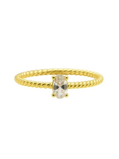 Ring Almira Zirconia Oval Twisted